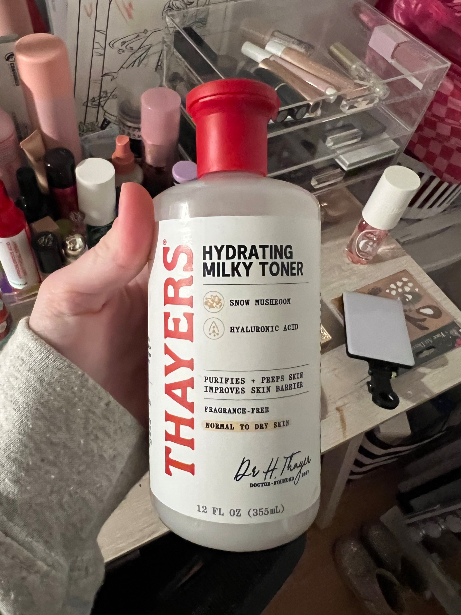 Makeup skin prep game changer!!!! Thayers Milky toner is a great step before your makeup! Full skin prep tutorial coming! 