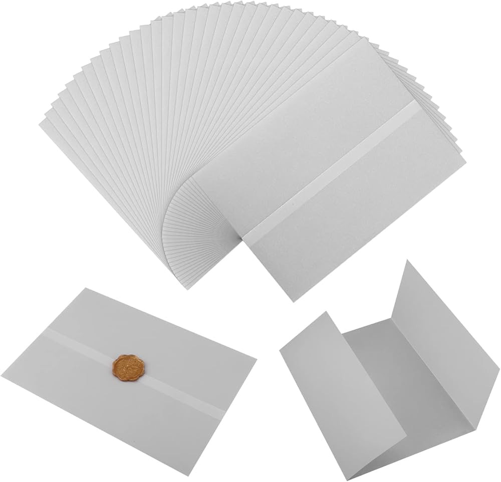 100pcs Vellum Paper for Invitations, 5x7inch Pre-Folded Translucent Vellum Jacket Vellum Wrap Jac... | Amazon (CA)