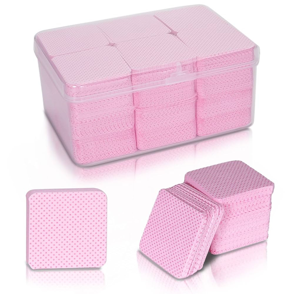 1080PCS Lint Free Nail Wipes Pink, Non-Woven Nail Polish Remover Wipes - Absorbent Pads for Eyela... | Amazon (US)