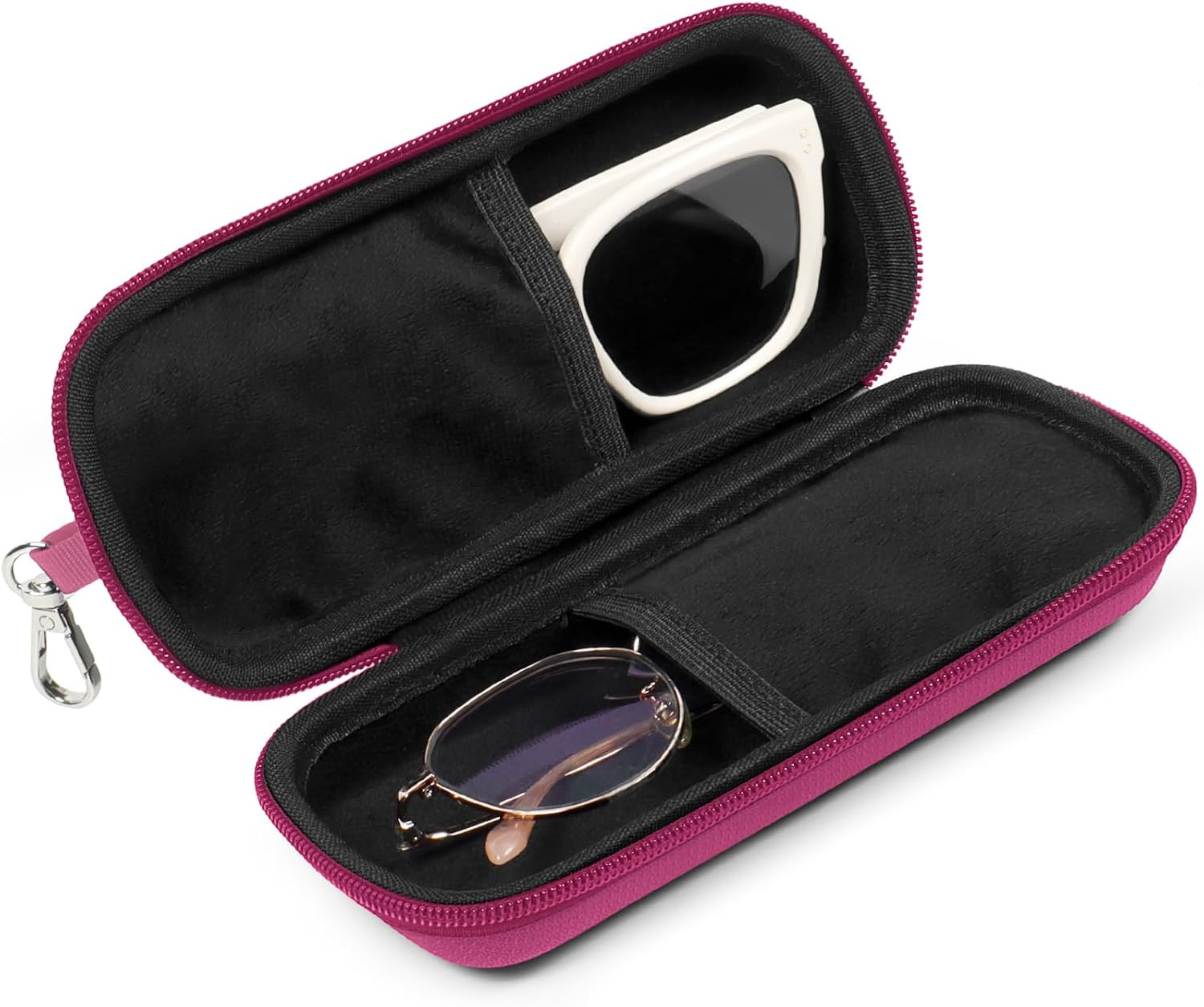 Double Eyeglasses Case for Dual Sunglasses, Hard Shell with Zipper | Amazon (US)