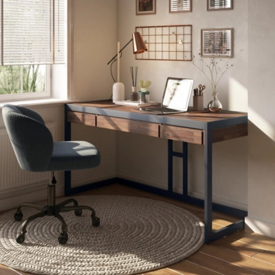 Erina Industrial 60" Writing Office Desk, Brown | Ashley Homestore