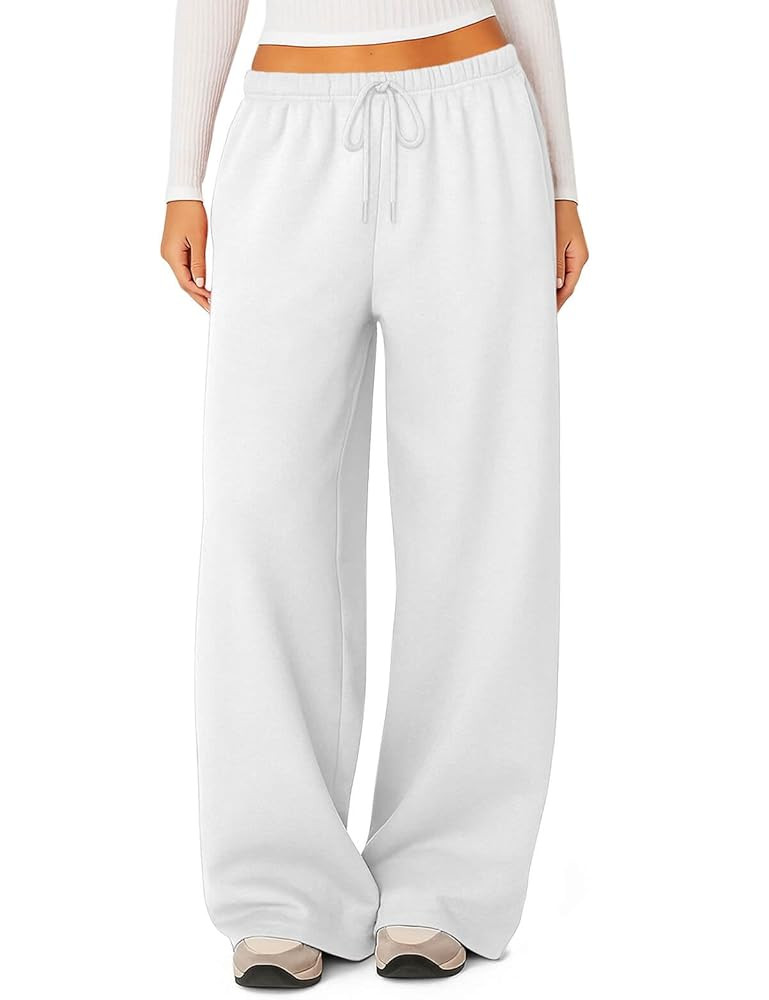 HeSaYep Women's Fleece Lined Sweatpants Winter Warm Wide Leg Sweat Pants Baggy Casual Pants with ... | Amazon (US)