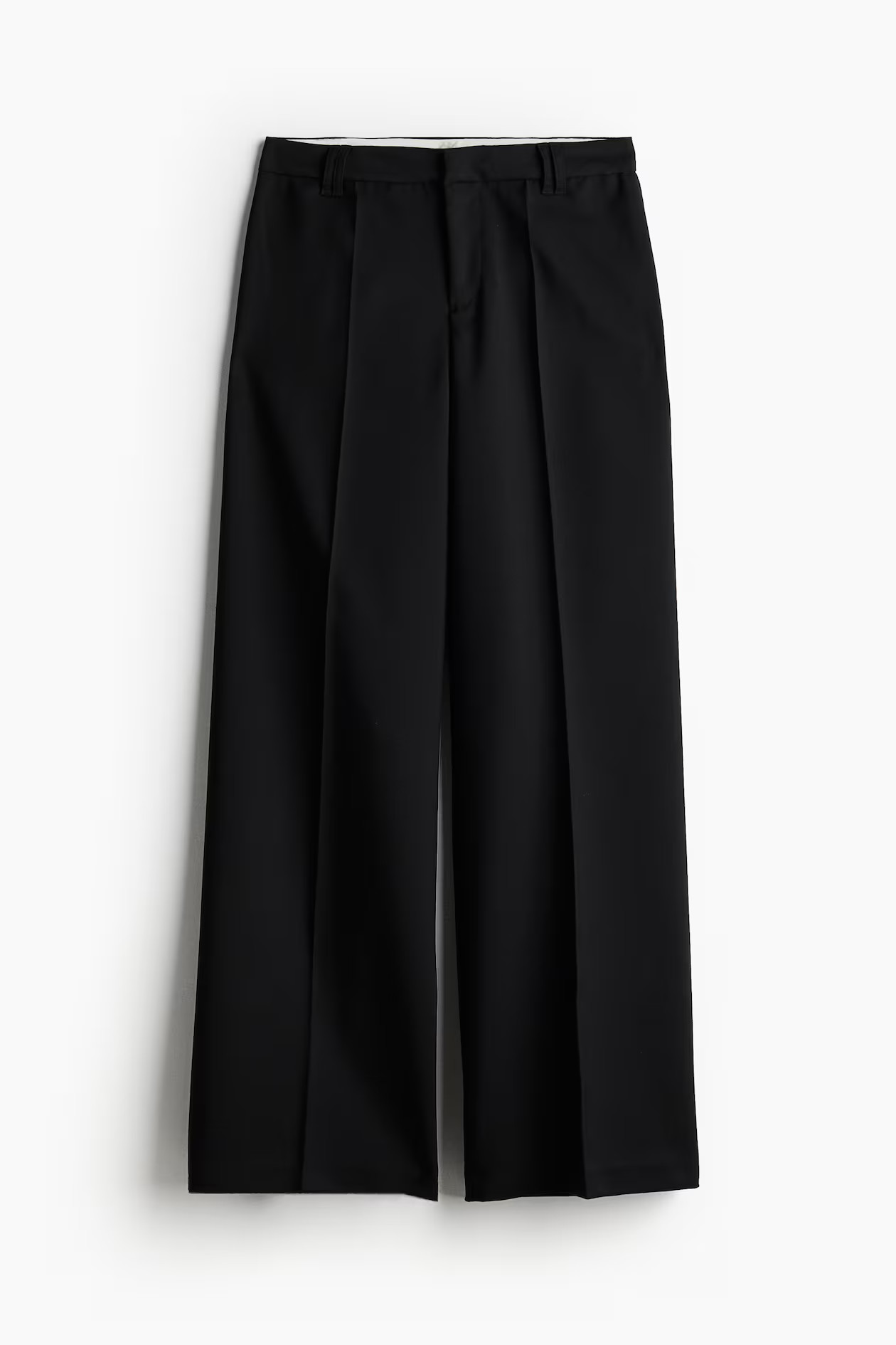 Pantalón sastre amplio - Cintura estándar - Largo - Negro - MUJER | H&M ES | H&M (FR, IT, ES, PT, BE)