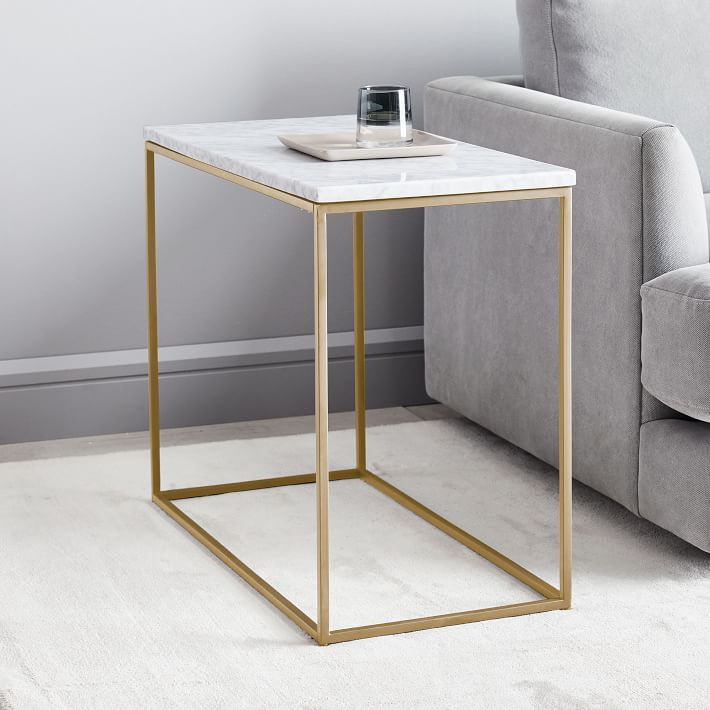 Streamline Side Table (28") - Marble - Clearance | West Elm (US)