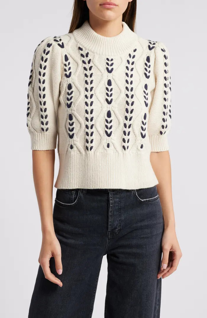 Addy Textured Elbow Sleeve Sweater | Nordstrom