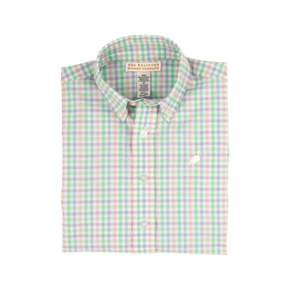 Dean's List Dress Shirt - Sir Proper's Preppy Plaid with Worth Avenue White Stork | The Beaufort Bonnet Company