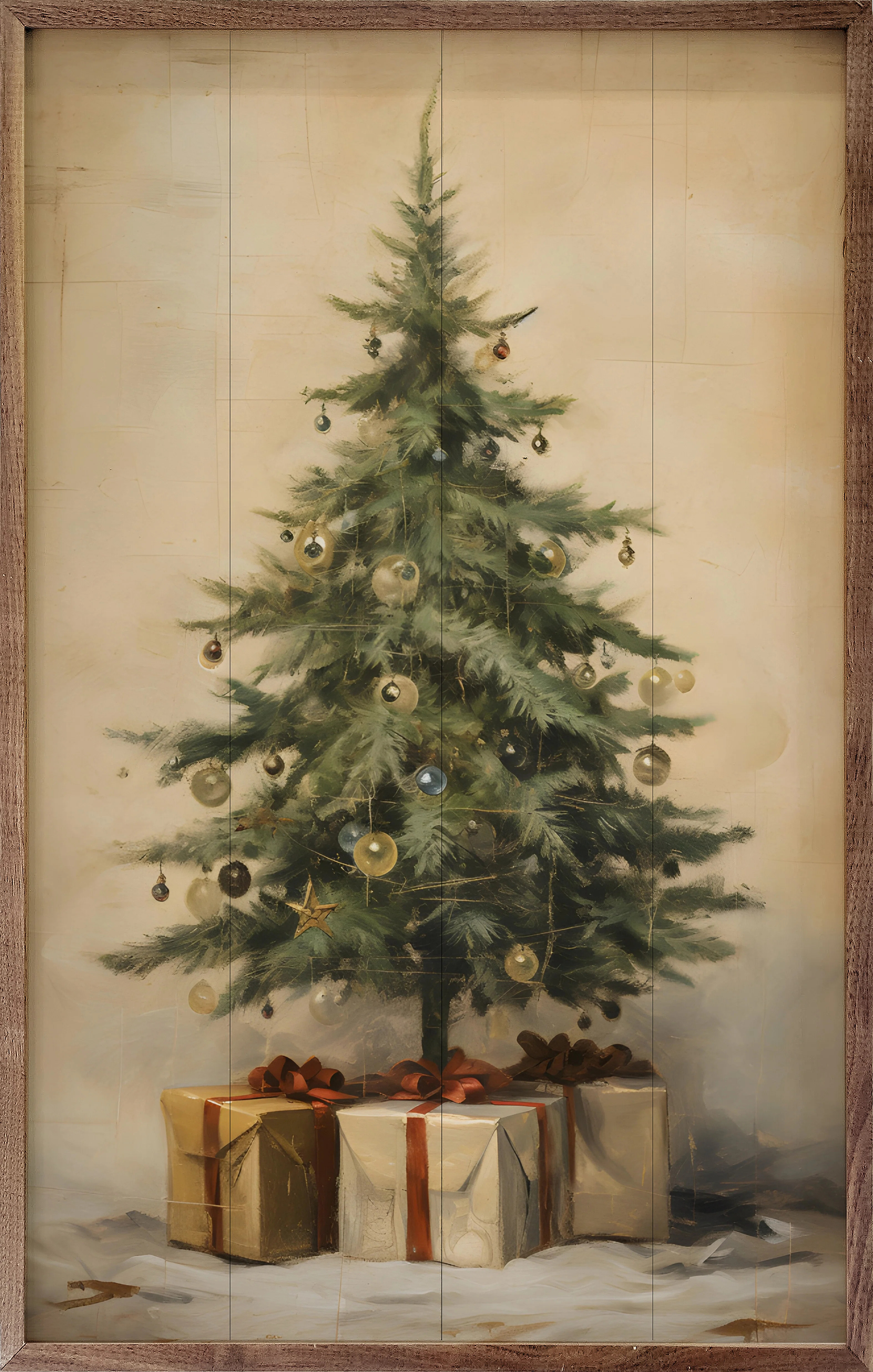 Winston Porter Christmas Tree with Presents II - Floater Frame Print on Wood & Reviews | Wayfair | Wayfair North America
