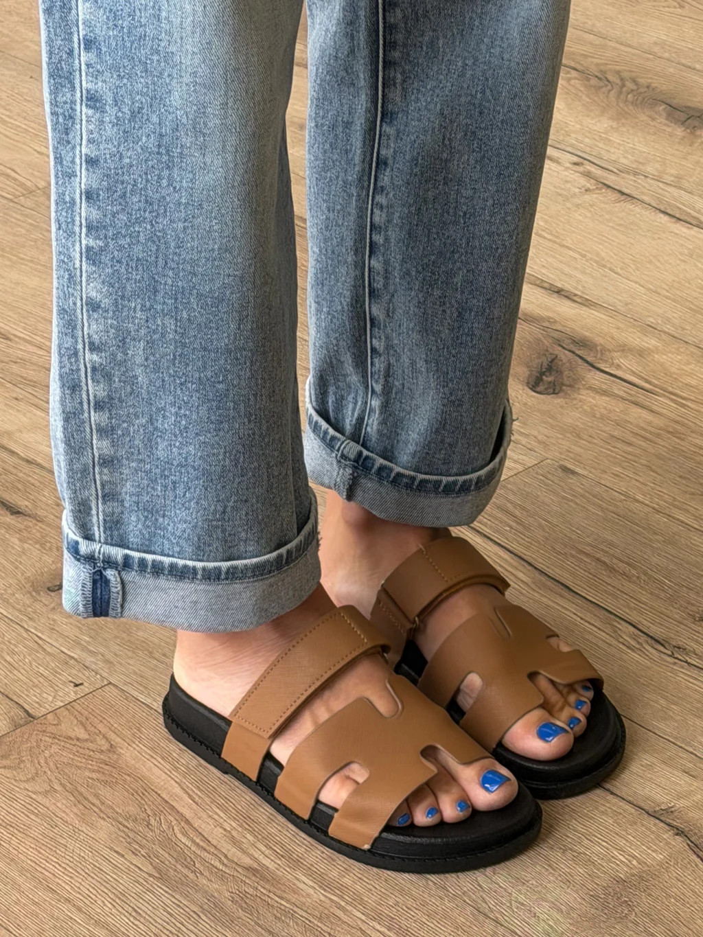 Chani Velcro Slides | Tan | Shop Talulah