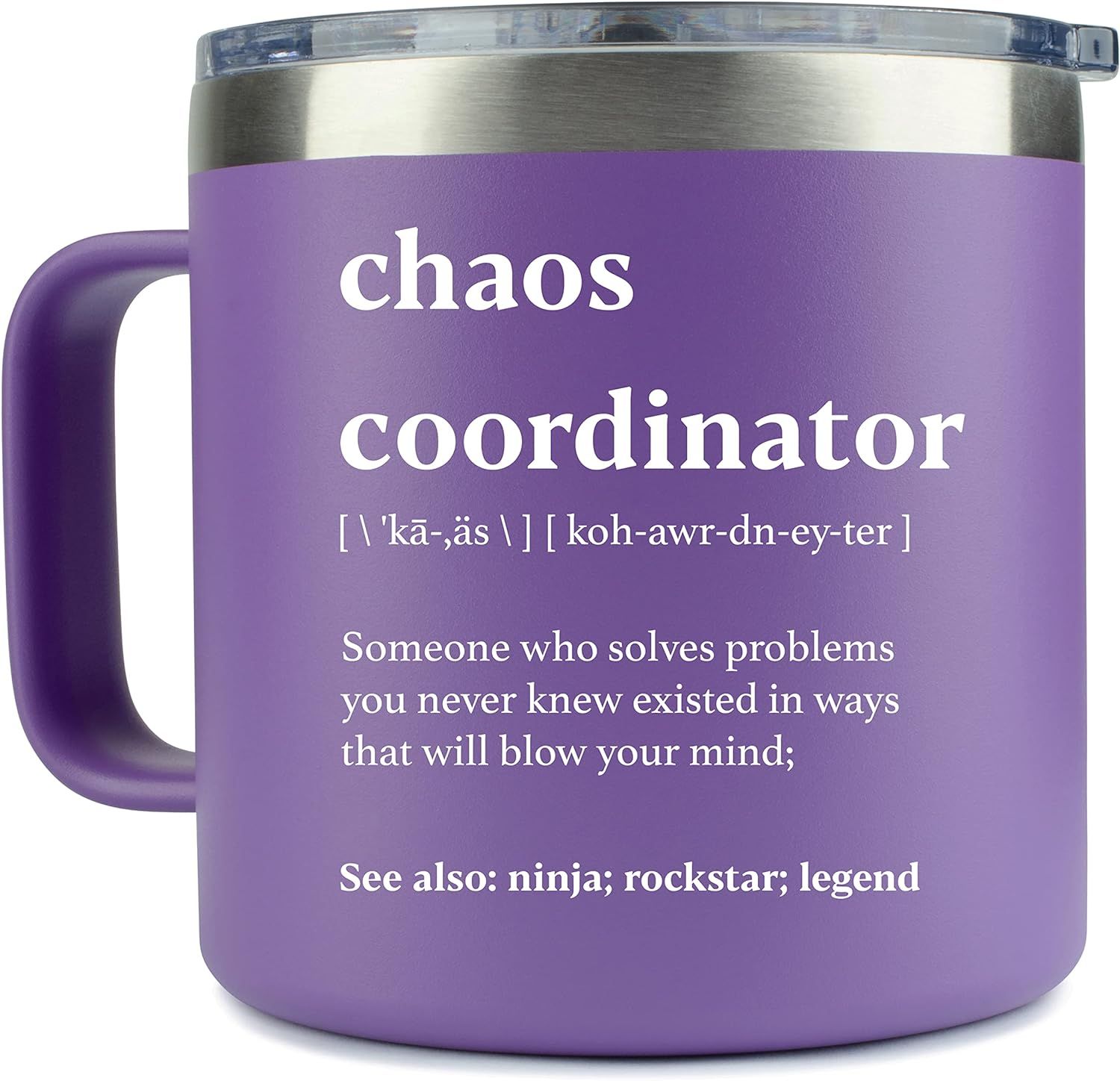 Amazon.com | Chaos Coordinator Mug Tumbler -14oz Purple - Unique Gift Idea for Boss Women, Her, B... | Amazon (US)