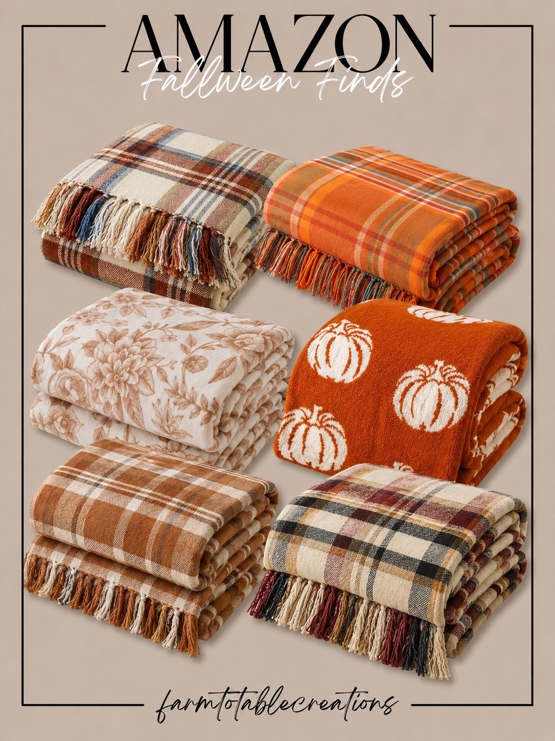 The Coziest Fall Blankets You’ll Want in Every Room 🍂🧡

There’s nothing better than wrapping up in a soft throw once the temperatures start to drop. From timeless plaids to charming pumpkin prints and neutral florals, these Amazon blankets are the perfect way to add warmth, texture, and cozy fall vibes to your home.

Follow @farmtotablecreations on Instagram for more cozy home finds, affordable Amazon favorites, and seasonal decorating inspiration.

#LTKHome #AmazonFinds #AmazonHome #FallFinds #Falloween #FallDecor #CozyHome #BlanketSeason #ThrowBlankets #AutumnDecor #NeutralHome #HomeStyling #CozyLiving #LTKFinds

#LTKSaleAlert #LTKHome #LTKSeasonal