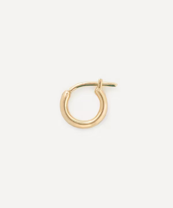14ct Gold Mini Chubby Diamond Single Huggie Hoop Earring | Liberty London (UK)