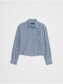 Linen-Blend Cropped Shirt | Banana Republic Factory