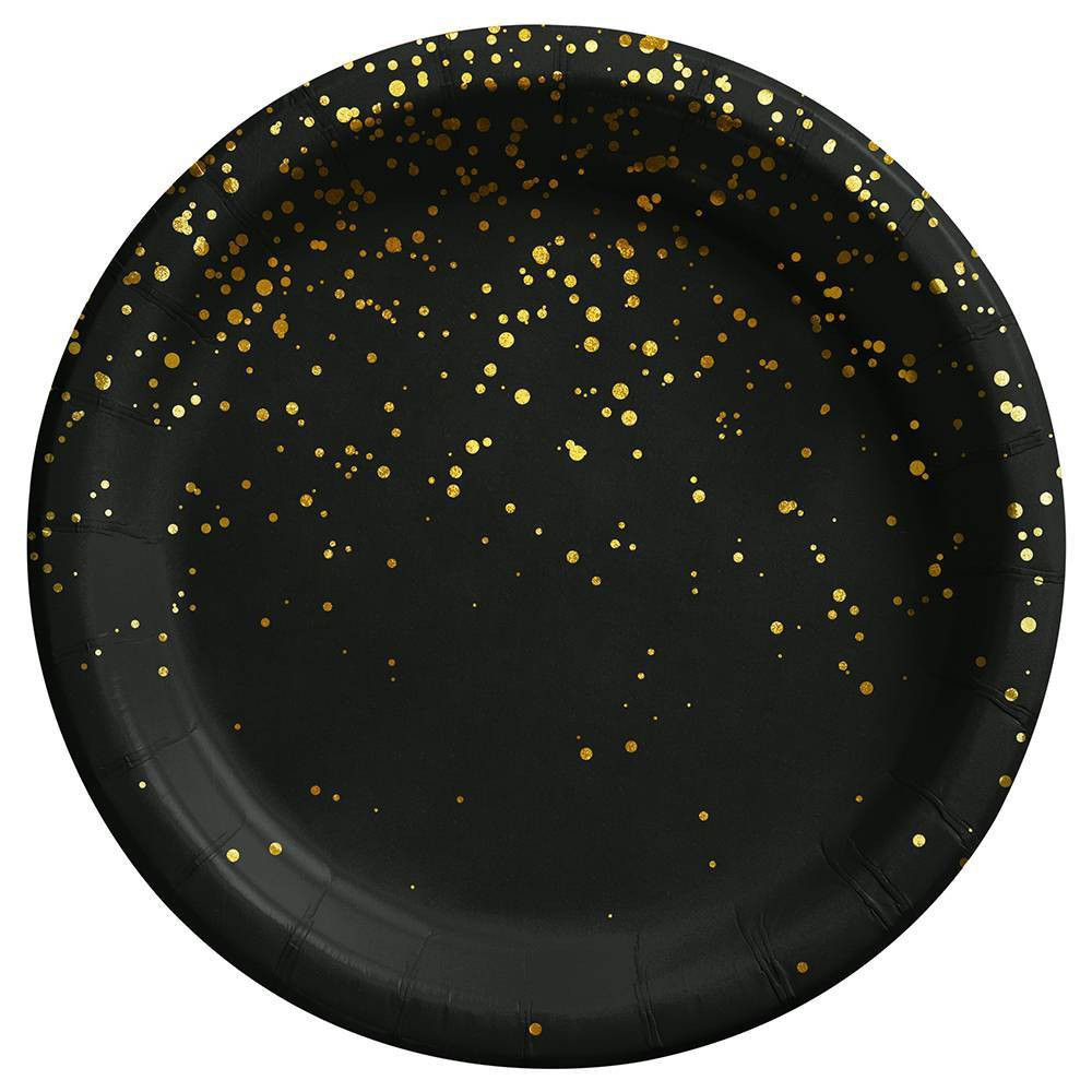 6.75"" Snack Paper Plate with Foil Black - Spritz | Target