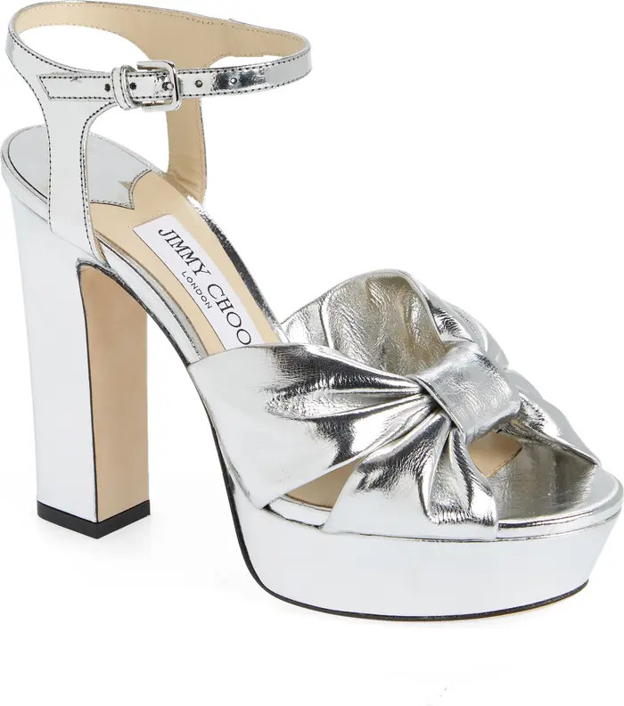 Jimmy Choo Heloise Metallic Platform Sandal (Women) | Nordstrom | Nordstrom