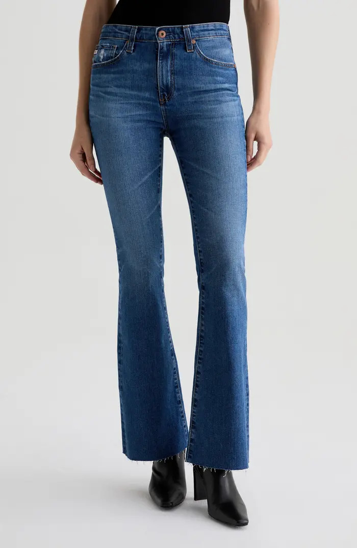 Farrah Raw Hem Mid Rise Bootcut Jeans | Nordstrom