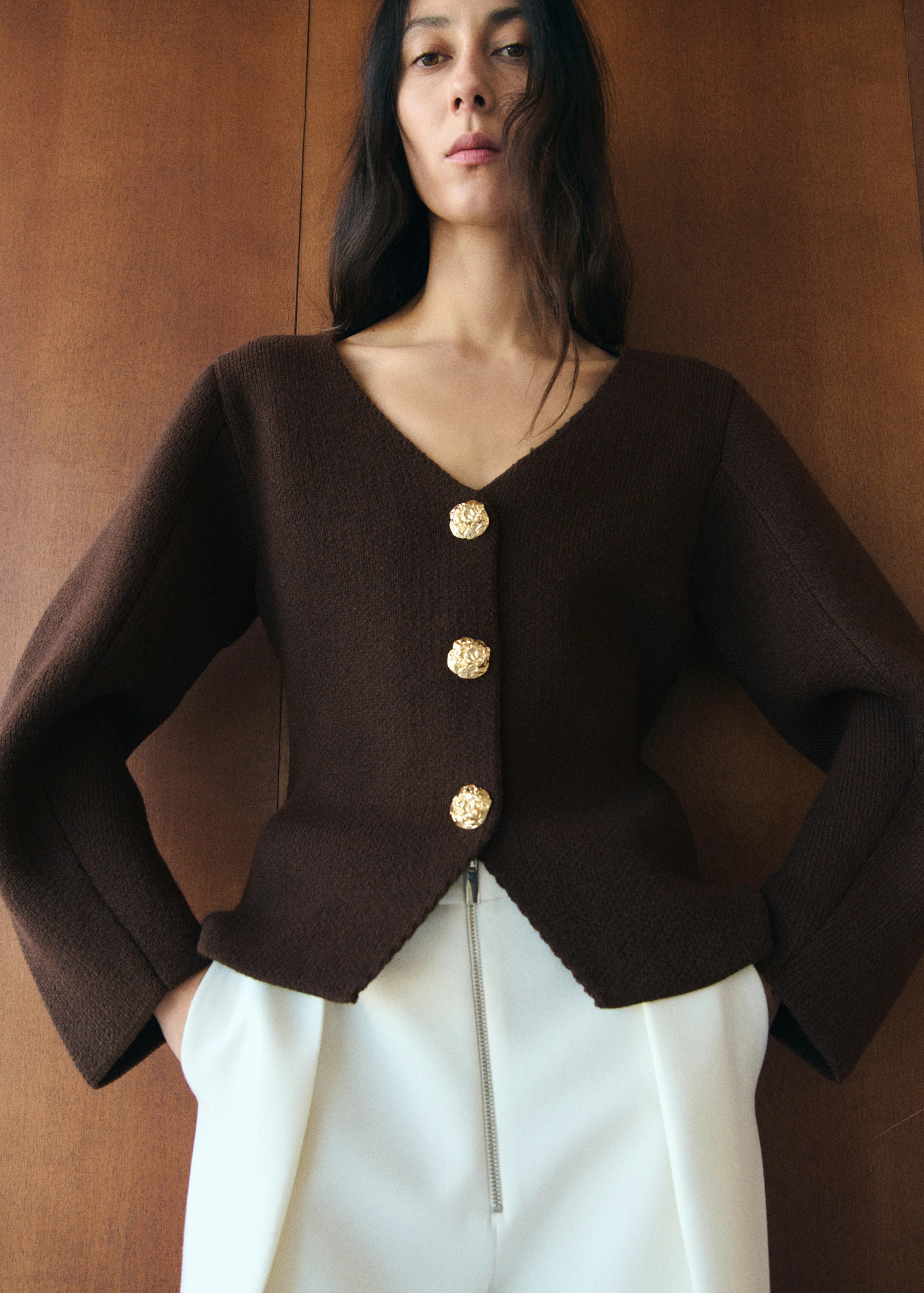 Knitted jacket with jewel buttons | MANGO (UK)