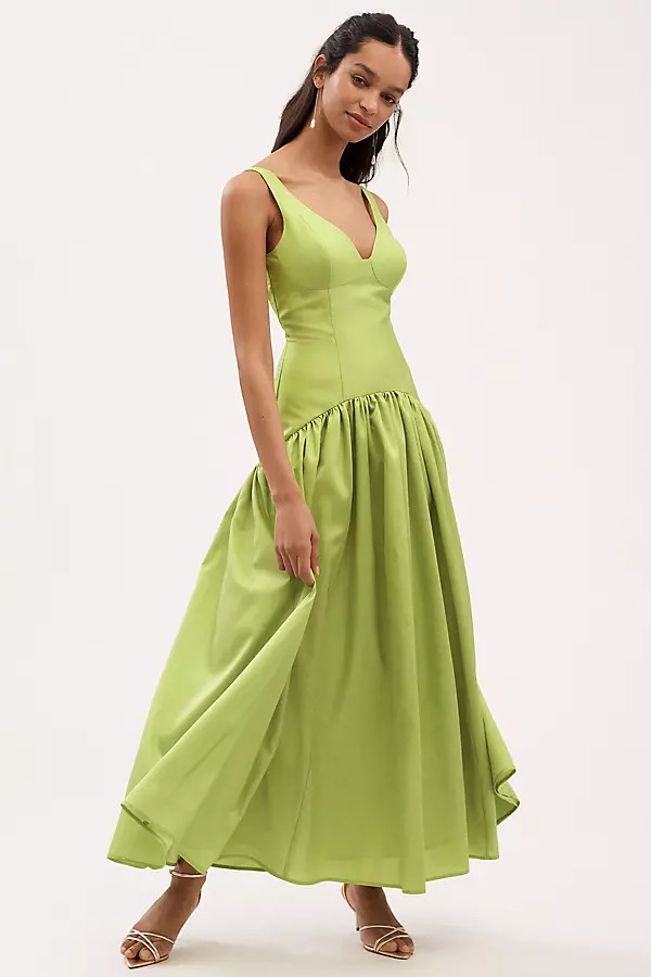 Hutch Gabriella V-Neck Drop-Waist Maxi Dress | Anthropologie (US)