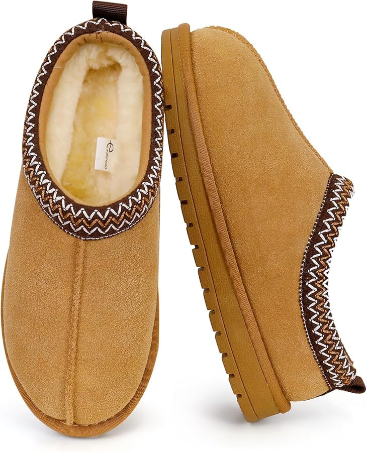 Slipper for Women Men Suede Braided Mini Boots with Fluffy Fur Lining Short Ankle Boots for Autum... | Amazon (US)