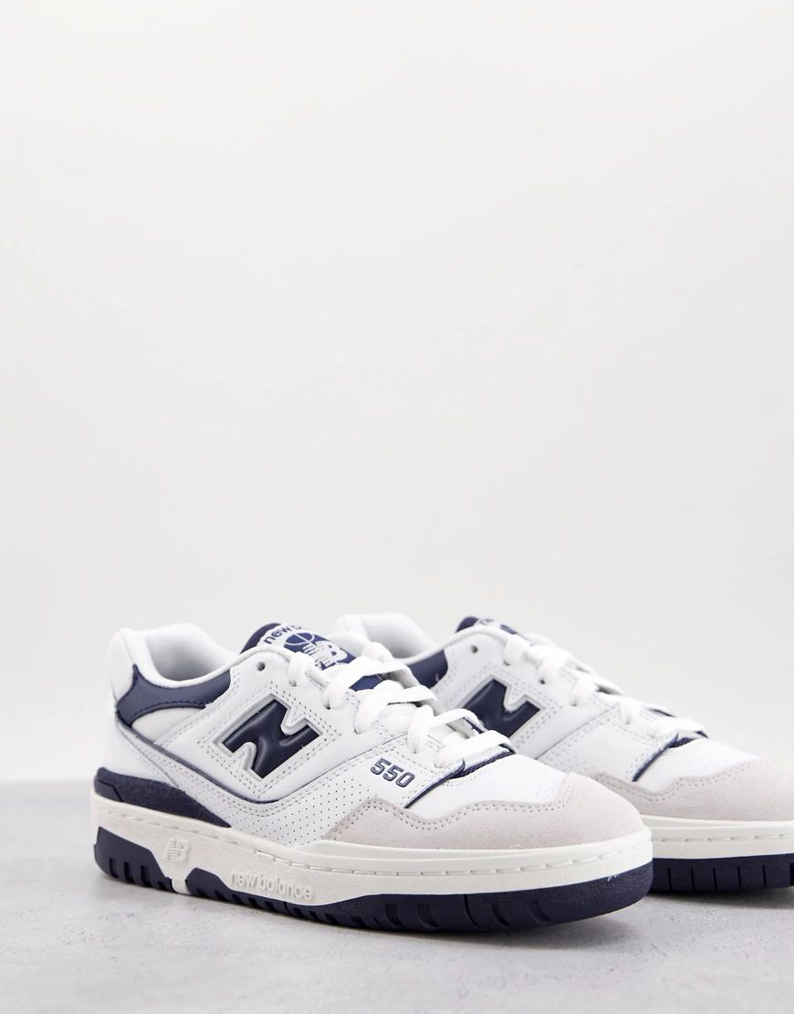 New Balance 550 sneakers in white and navy | ASOS (Global)