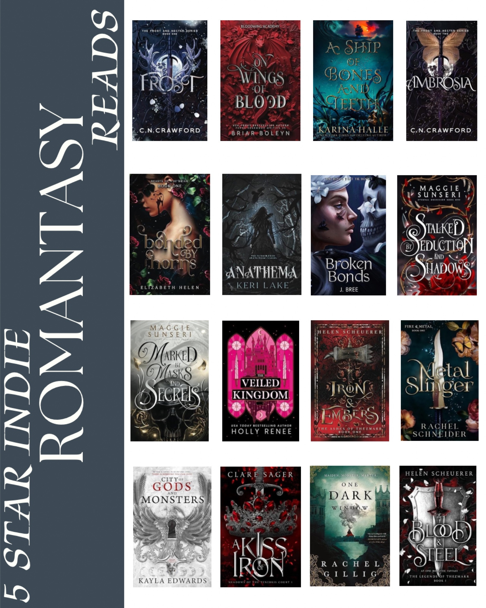 All romantasy books by Indie authors! Guaranteed 5 star reads! 

#LTKU #LTKFindsUnder50 #LTKSaleAlert