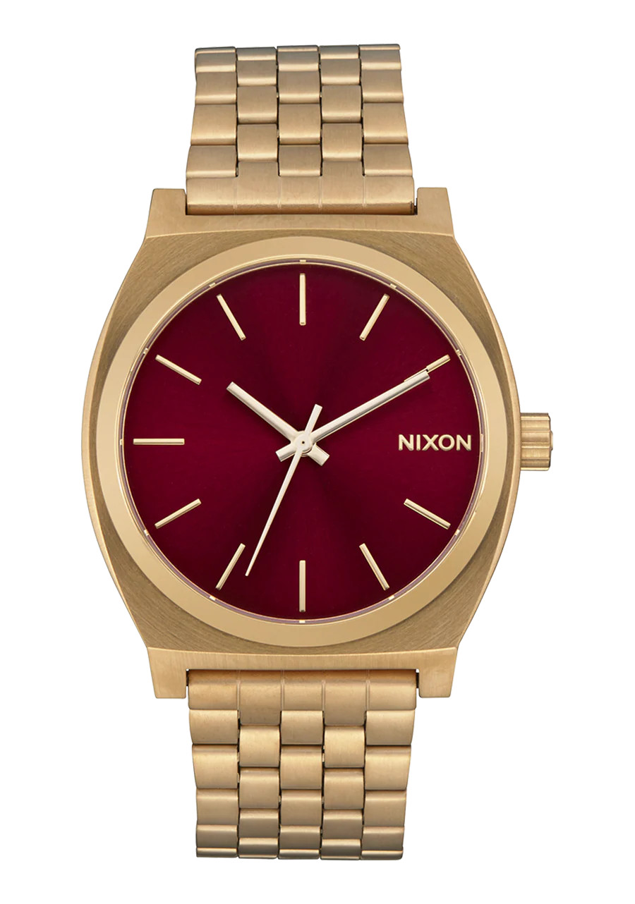 Time Teller Watch | Gold / Oxblood Sunray | Unisex Stainless Steel Analog | Nixon (US & Canada)