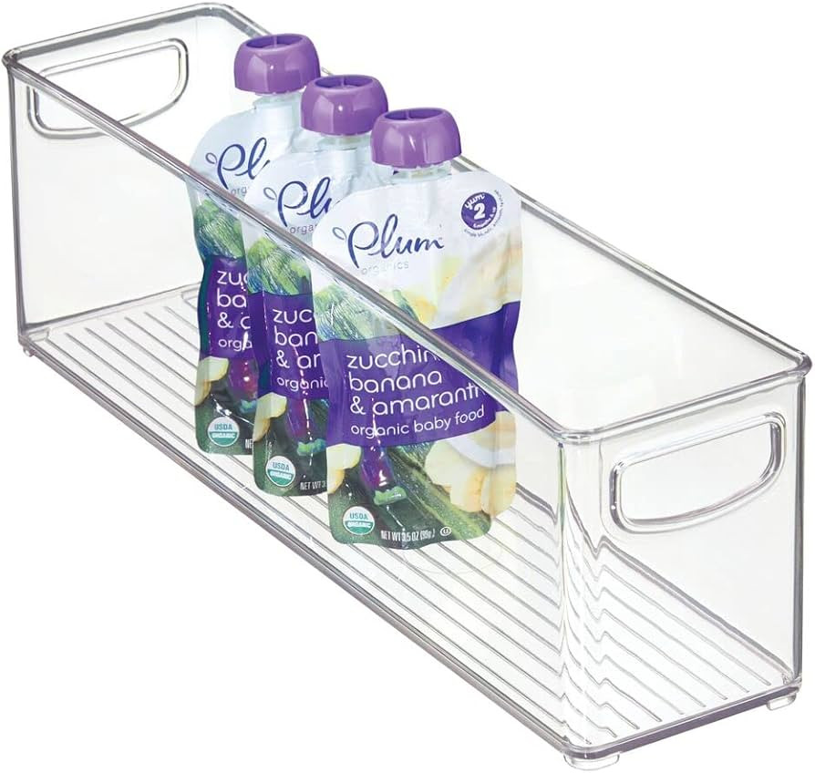 mDesign Plastic Long Stackable Storage Organizer Container, Organization Bin w/Handles for Kitche... | Amazon (US)