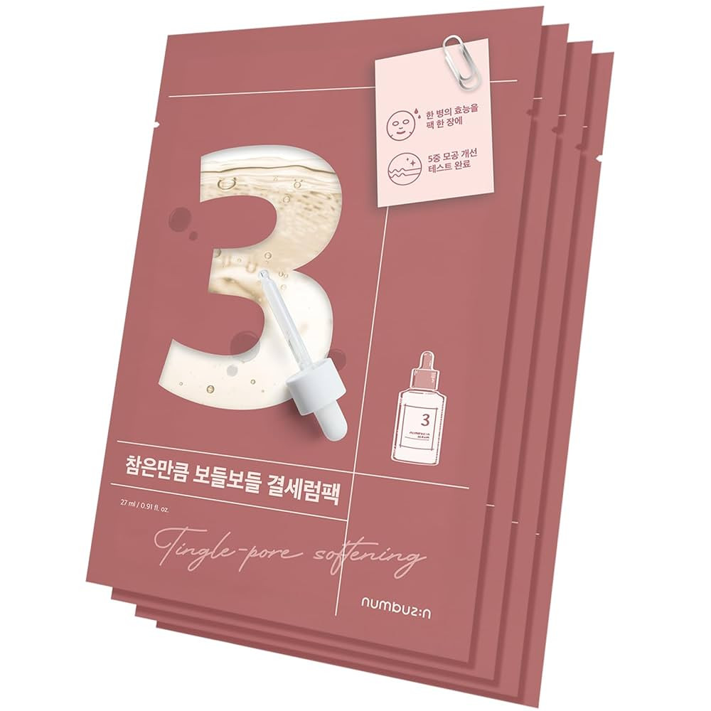 numbuzin No.3 Tingle-Pore Softening Sheet Mask 4ea / box | Stretched pores, Rough, Bumpy skin, Co... | Amazon (CA)