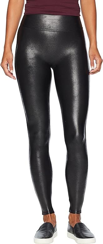 SPANX Faux Leather Leggings for Women Tummy Control Black SM - Petite 25 | Amazon (US)
