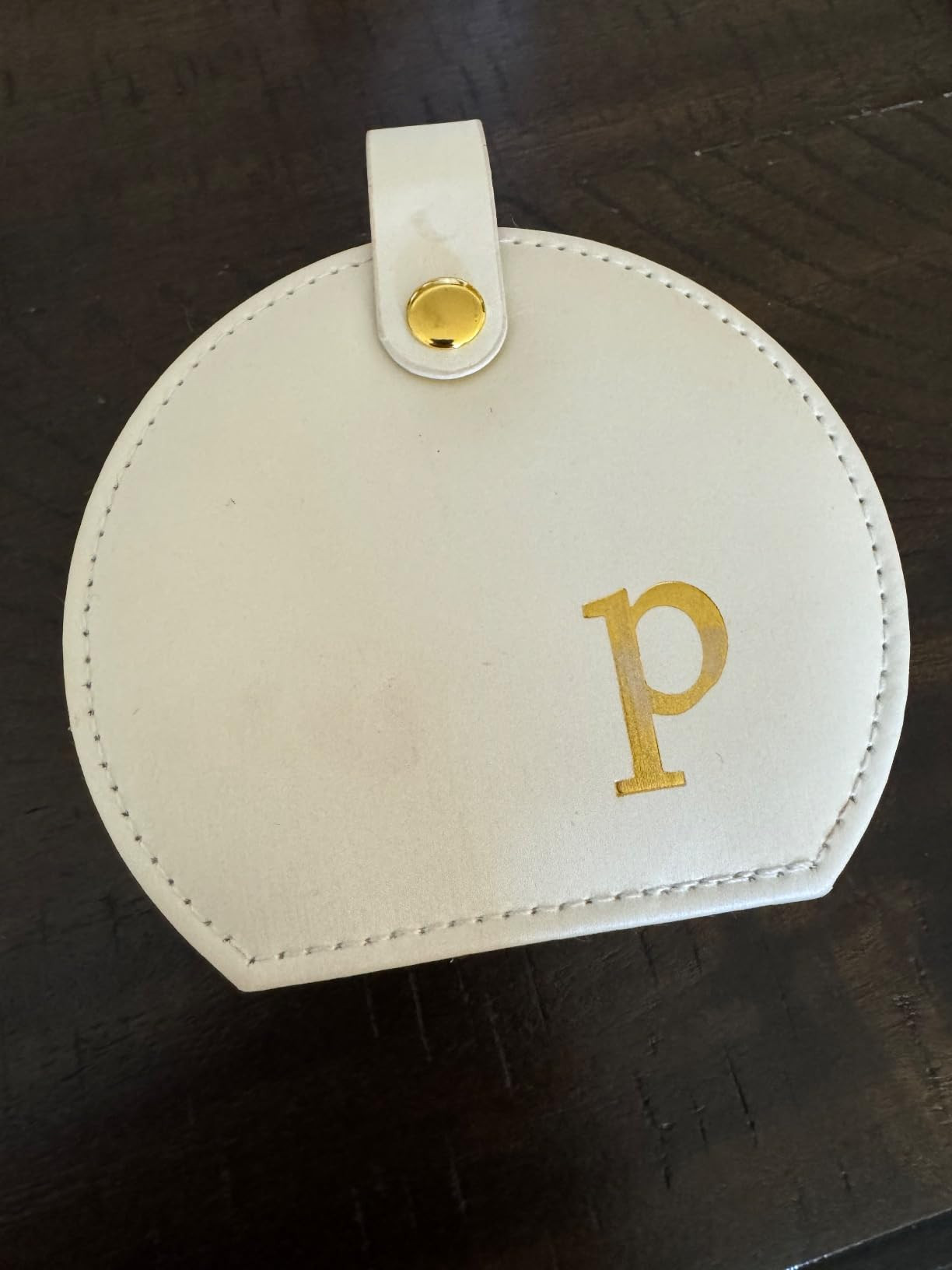 COLLECTIVE HOME - Travel Jewelry Case, Elegant Half-Moon Design with Gold Monogram, Detachable Ha... | Amazon (US)