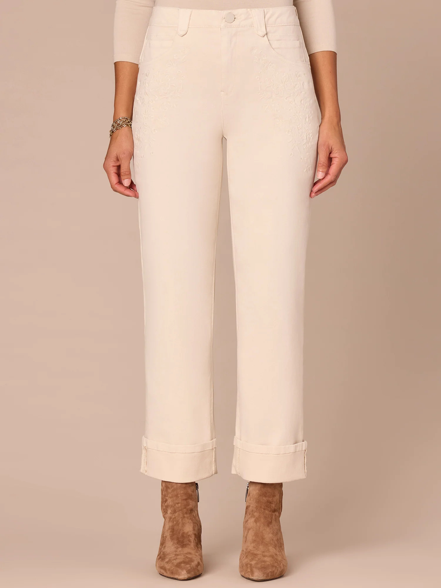 "Ab"solution® High Rise Round Up Embroidered Pocket Boyfriend Jean | Democracy Clothing