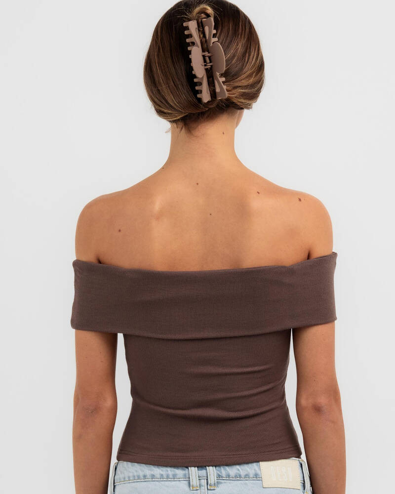 Basic Fine Rib Off Shoulder Top | City Beach (US)