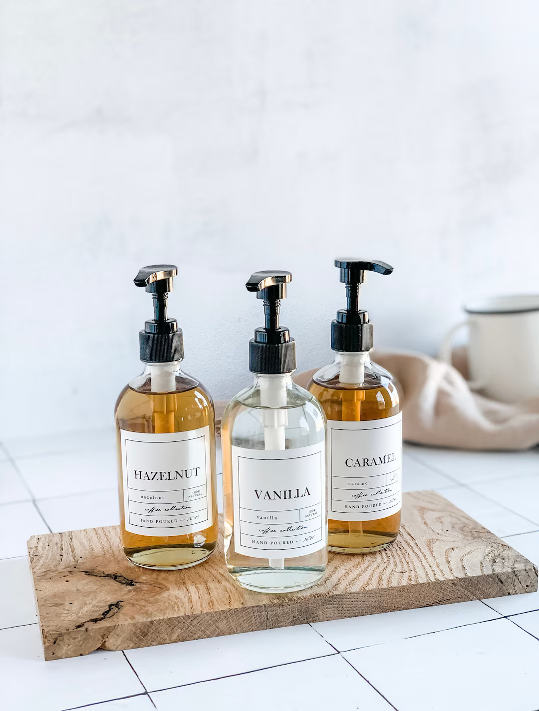 Set of 3 APOTHECARY Coffee Syrup Bottles Vanilla Caramel - Etsy | Etsy (US)