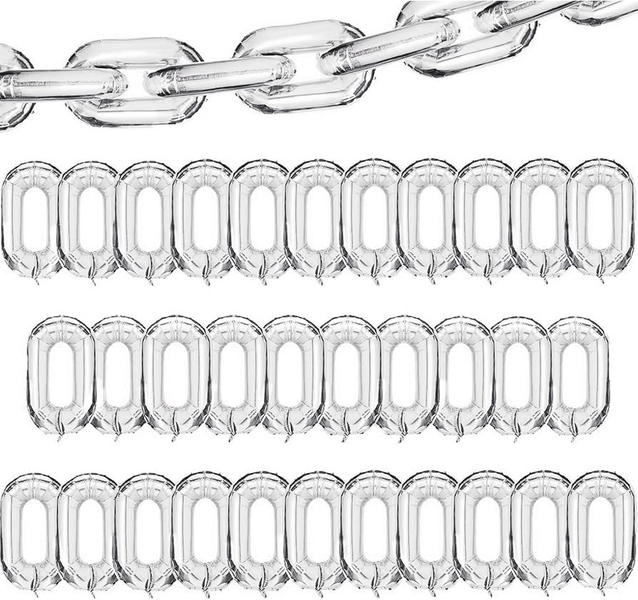 Foil Chain Balloons Jumbo Chain Balloons for 80s 90s Party Decorations Giant Balloon Chain Balloo... | Amazon (US)