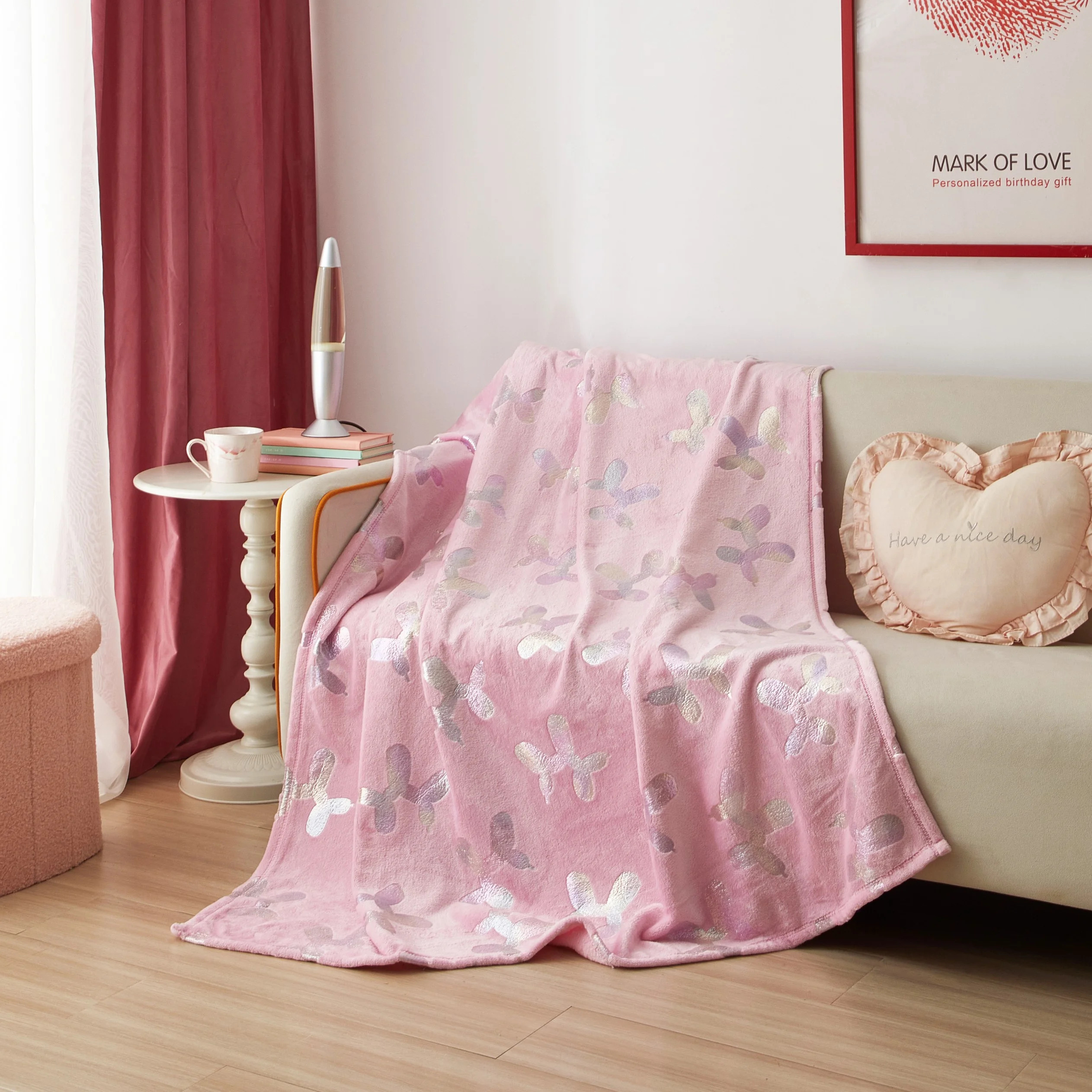 Ballon Dogs Valentine's Day Plush Throw Blanket 50" x 60", by Way to Celebrate for Adult's | Walmart (US)