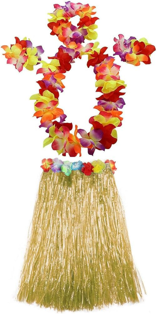 1 Set 60cm Adult Hula Grass Skirt Hawaiian Party Costume Luau Dance Skirts | Amazon (US)