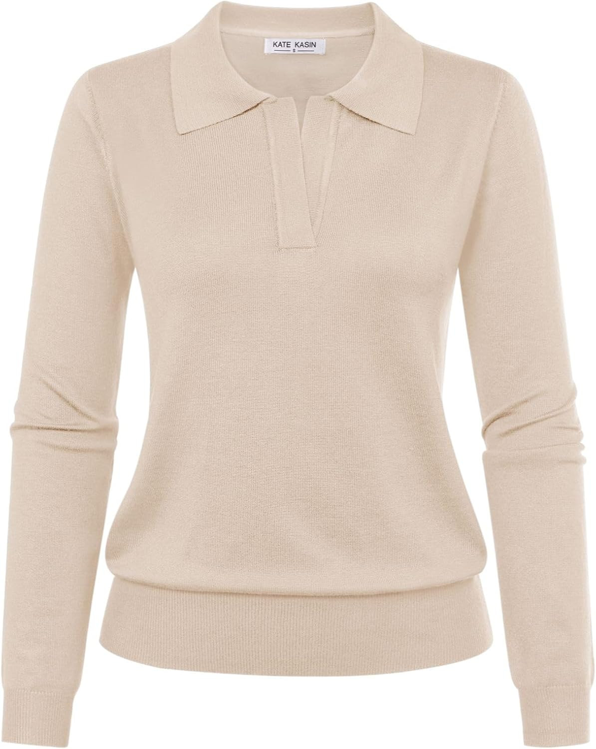 Women's Long Sleeve Classic V Neck Casual Fall Winter Polo Sweater Tops | Amazon (US)