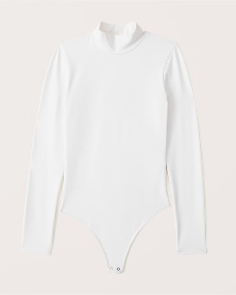 Long-Sleeve Seamless Fabric Mockneck Bodysuit | Abercrombie & Fitch (US)
