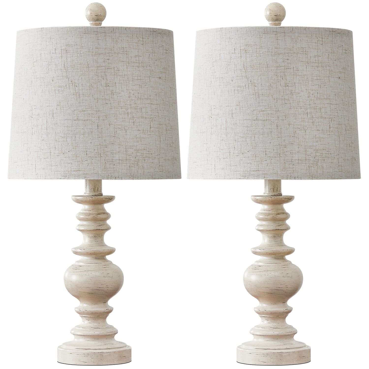 Oneach Resin Table Lamps Set of 2 20.5" Traditional Farmhouse Nightstand Bedside Lamps for Bedroo... | Walmart (US)