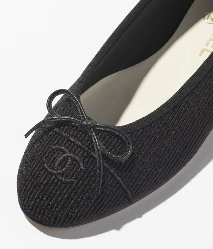 Ballet flats - Embroidered fabric, black — Fashion | CHANEL | Chanel, Inc. (US)