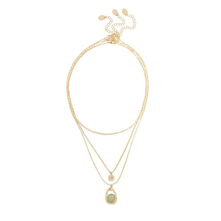 Time and Tru Women\u2019s Gold-Tone Multi-Layer Pendant Necklace | Walmart (US)