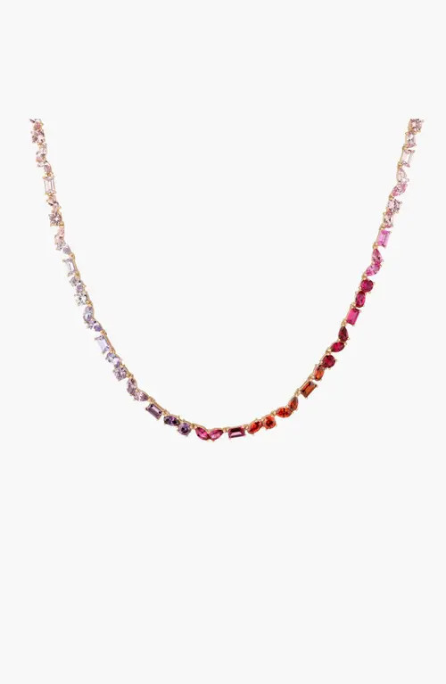 Aurate New York Mixed Shape Tennis Necklace in Yellow Gold Vermeil at Nordstrom | Nordstrom