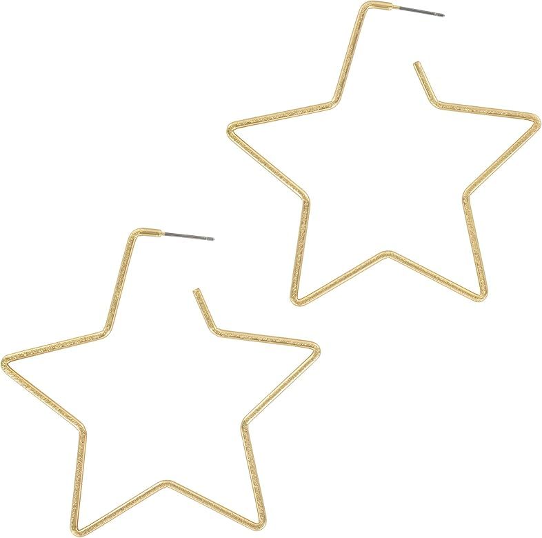 Brushed Gold Star Hoop | Amazon (US)