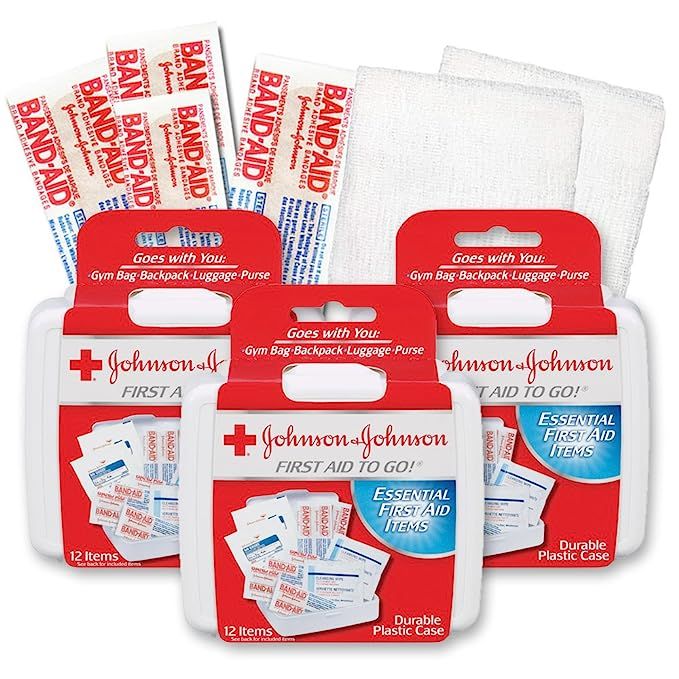 Johnson & Johnson First First Aid Kit Travel Size (Pack of 3 -- First Aid Kit for Car, Office, Pu... | Amazon (US)