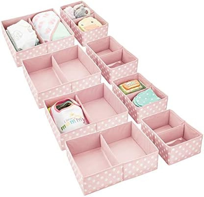mDesign Soft Fabric Dresser Drawer and Closet Storage Organizer for Child/Kids Room, Nursery - Di... | Amazon (US)