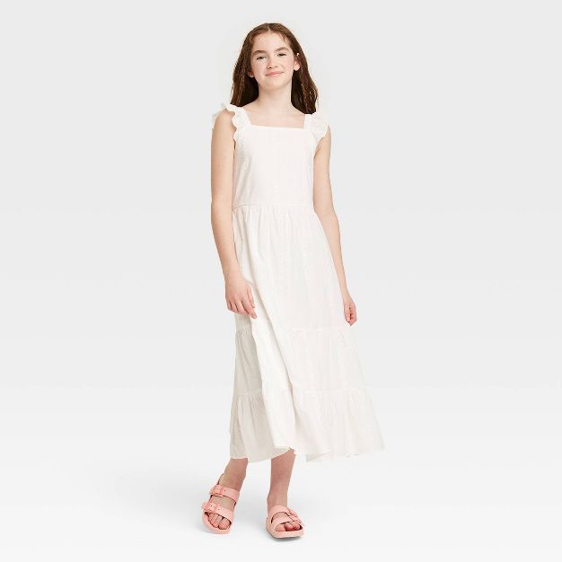 Girls' Tiered Woven Maxi Dress - art class™ | Target