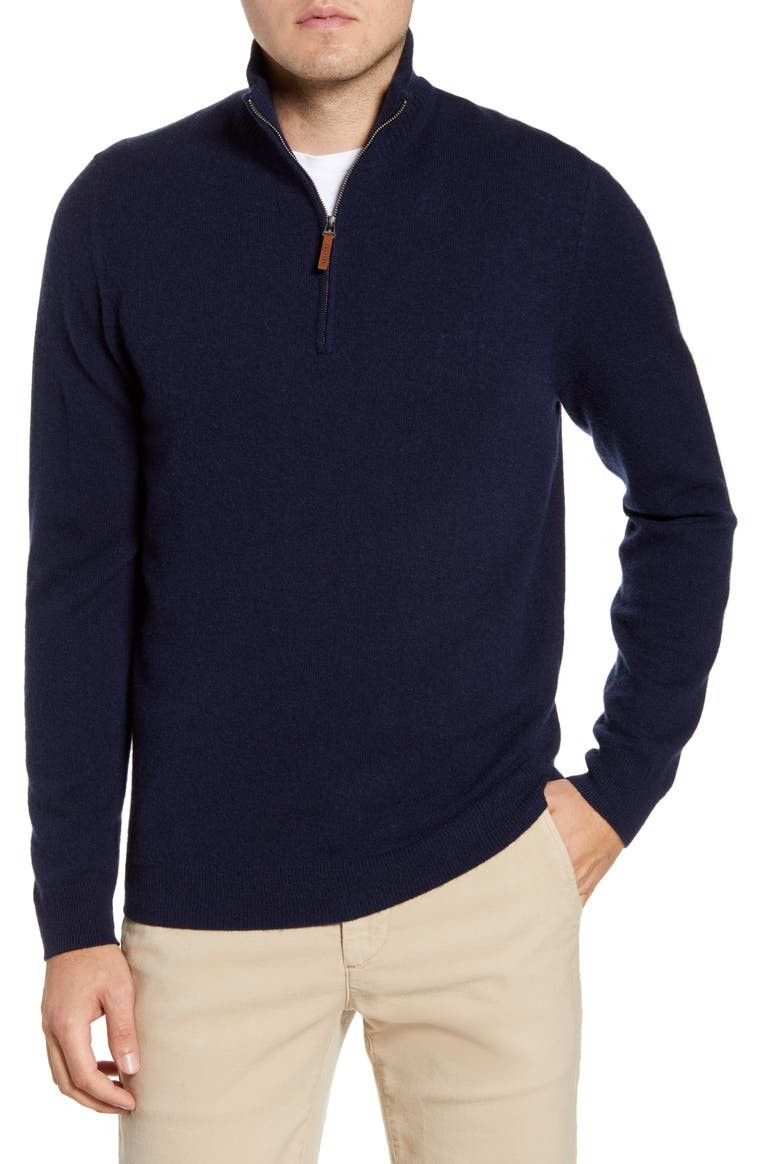 Men's Shop Regular Fit Cashmere Quarter Zip Pullover | Nordstrom