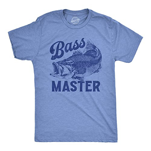 Crazy Dog Mens T Shirt Bass Master Funny Fishing Bass Pro Fish Graphic Novelty Tee for Fisherman Shirt with Adult Humor for Guys Light Heather Blue - BASS 4XL | Amazon (US)