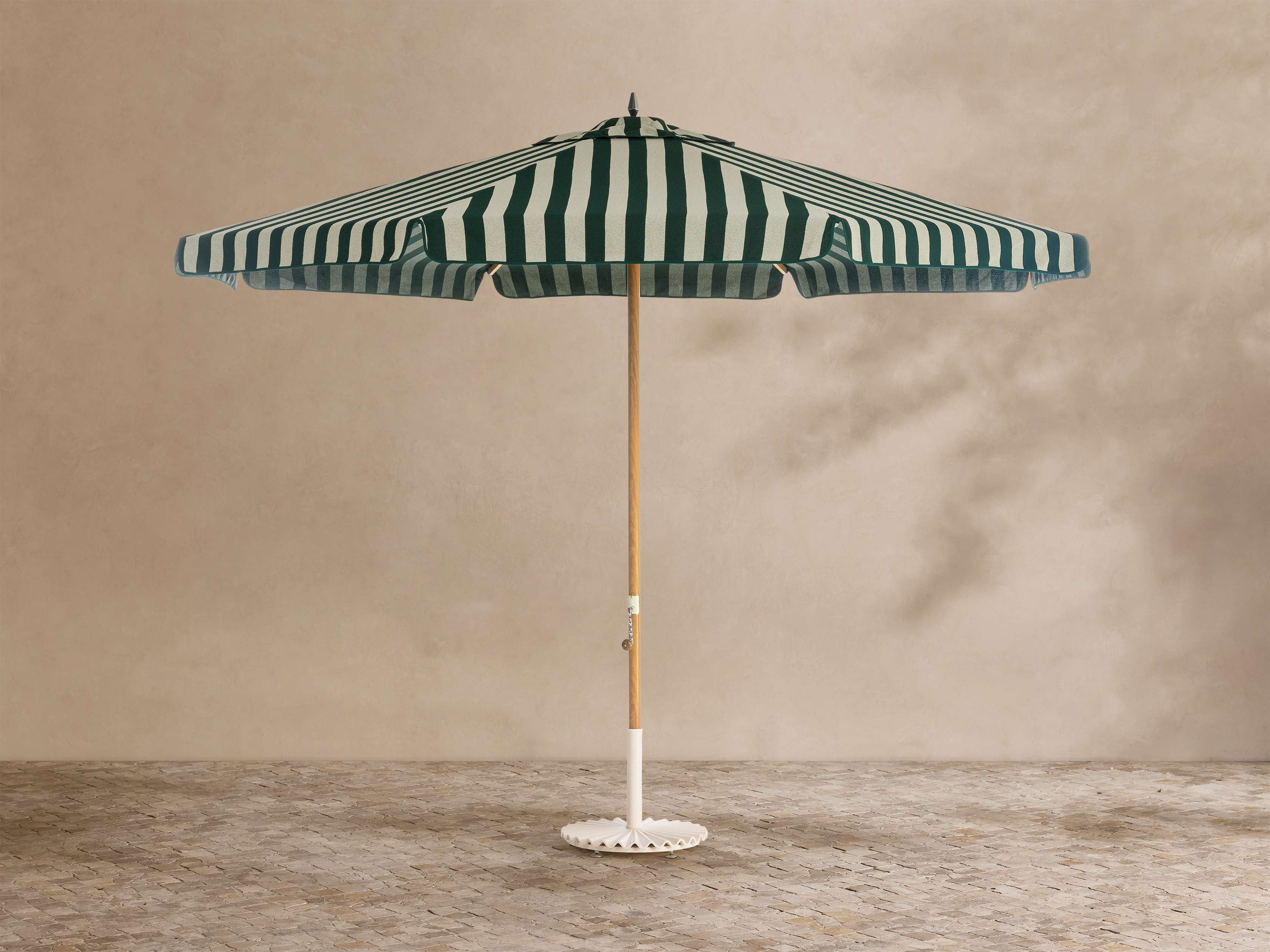 Marbella Umbrella with Terry Canopy and Clamshell Base , 12' | Arhaus | Arhaus