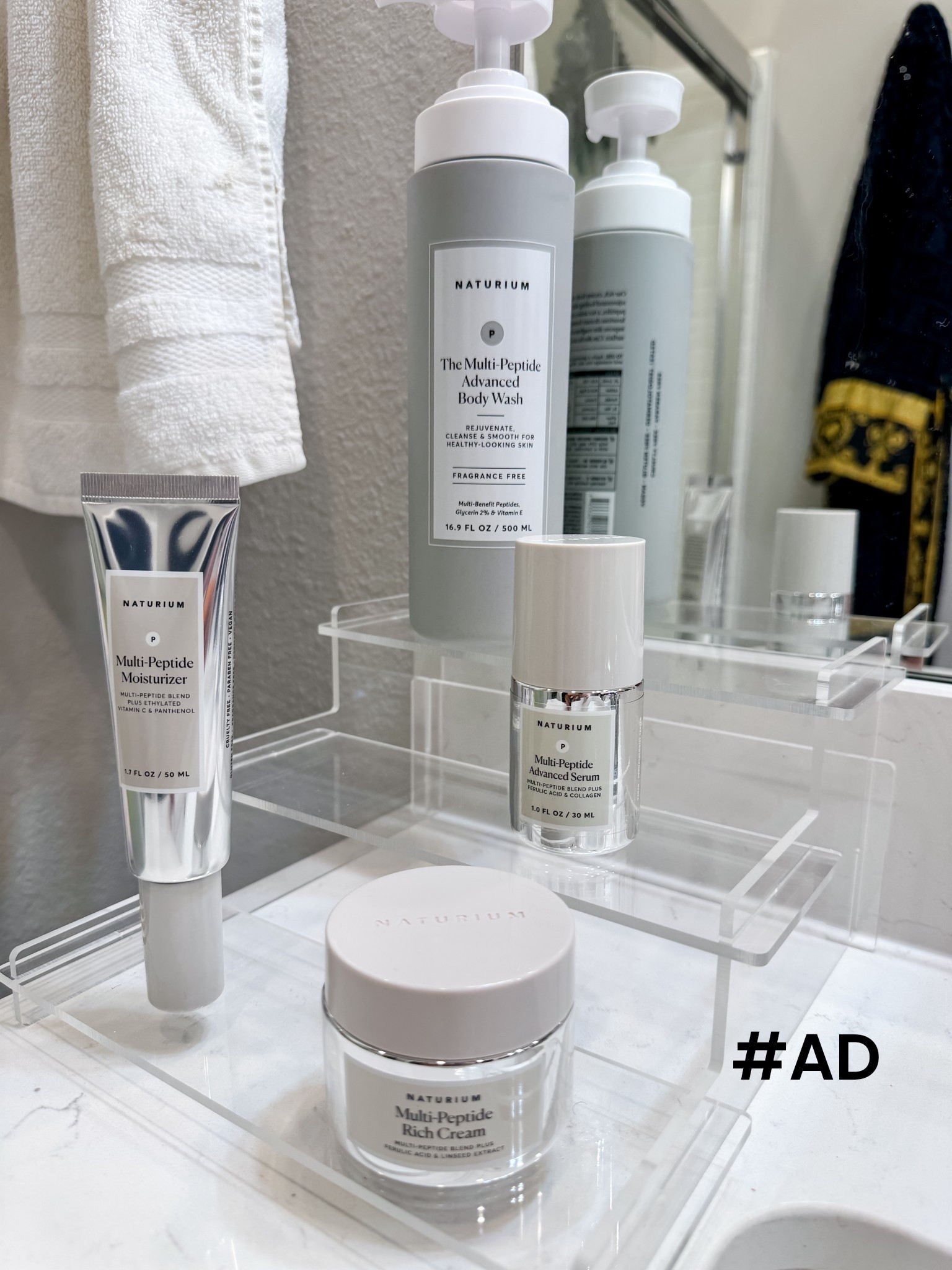 #ad i found a full peptide routine at target and honestly i’m impressed. the @Naturium Multi-Peptide Advanced Serum improves texture and supports firmer-looking skin. the Naturium Multi-Peptide Moisturizer absorbs fast, moisturizes, and smooths everything out. the Naturium Multi-Peptide Rich Cream is for when you need something more nourishing, it smooths fine lines and gives you that plump, hydrated skin. and the Naturium Multi-Peptide Advanced Body Wash? peptides, amino acids, vitamin E; it’s actually treating your skin. the whole lineup is at @target. linked everything below.

#NaturiumPartner #Naturium #NaturiumSkincare #TargetPartner #target

#LTKBeauty #LTKselfcare