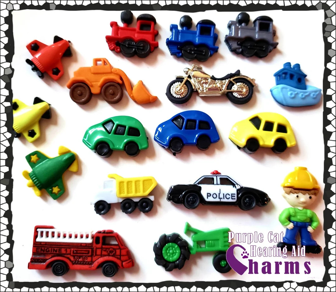 Hearing Aid Tube Trinkets: Cars Trains Planes Motorcycles - Etsy | Etsy (US)